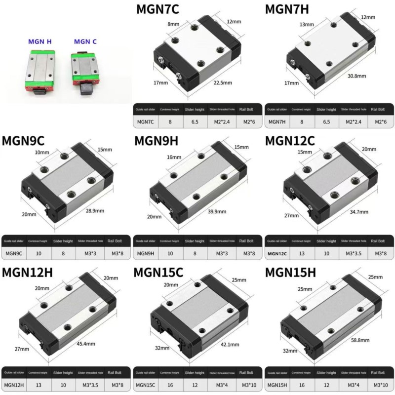 1PCS MGN7C MGN7H MGN9C MGN9H M - Linear Rail Mgn12H Set บทวิจารณ์และราคา